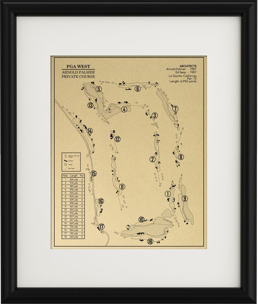 PGA West Arnold Palmer Private Course Outline (Print)