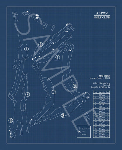 Alton Golf Club Blueprint (Print)