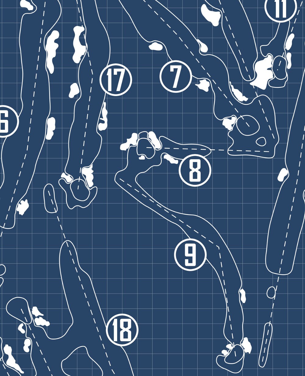 Mid Pines Inn & Golf Club Blueprint (Print)