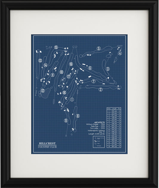 Hillcrest Country Club Blueprint (Print)