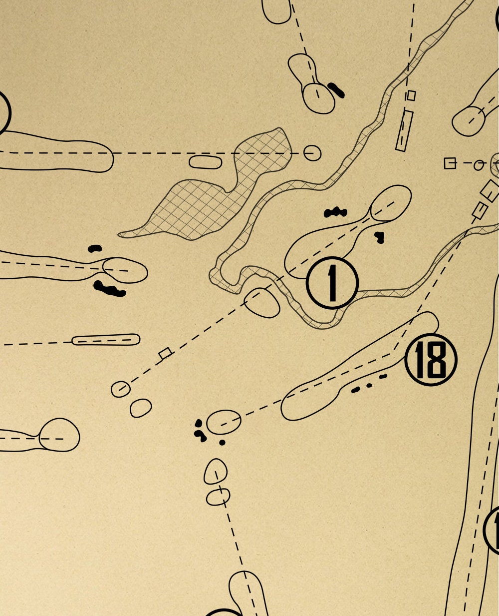 Elmira Golf Club Outline (Print)