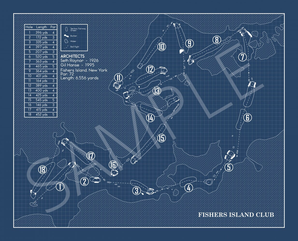 Fishers Island Club Blueprint (Print)