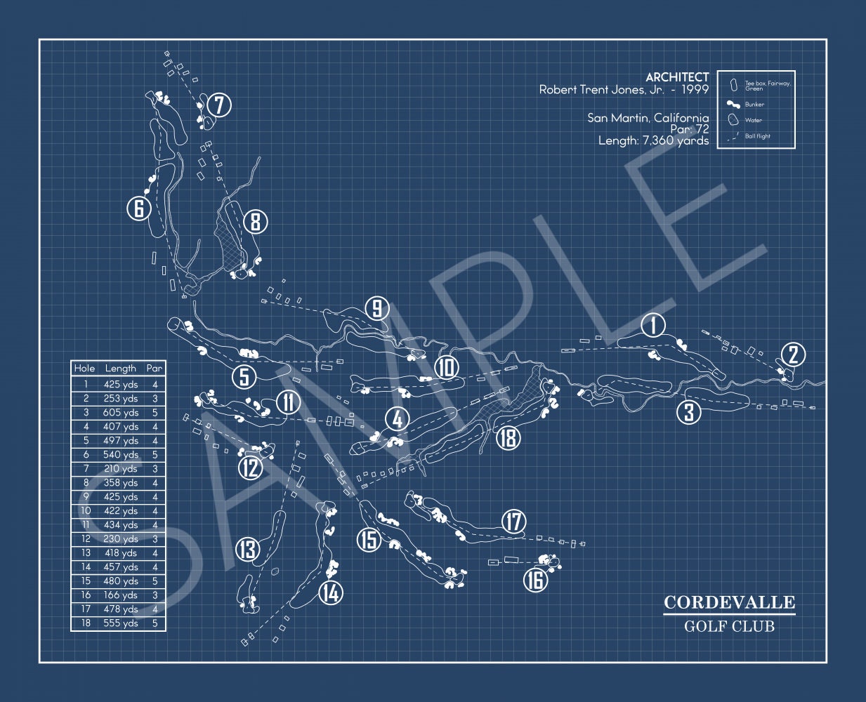 Cordevalle Golf Club Blueprint (Print)