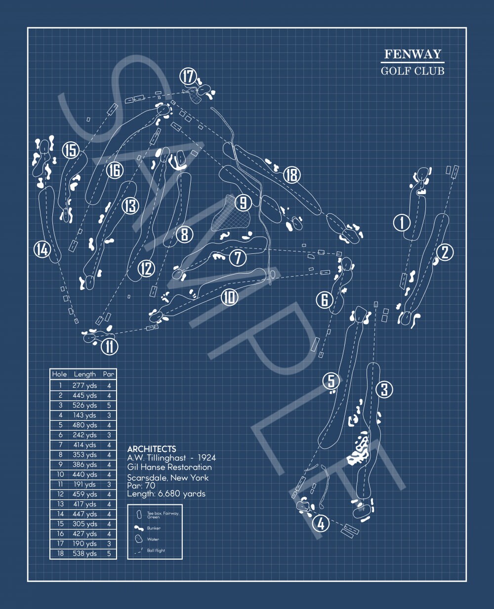 Fenway Golf Club Blueprint (Print)