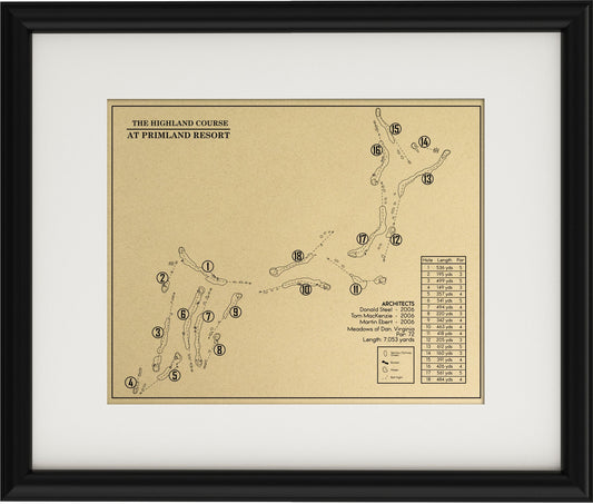 The Highland Course at Primland Resort Outline (Print)