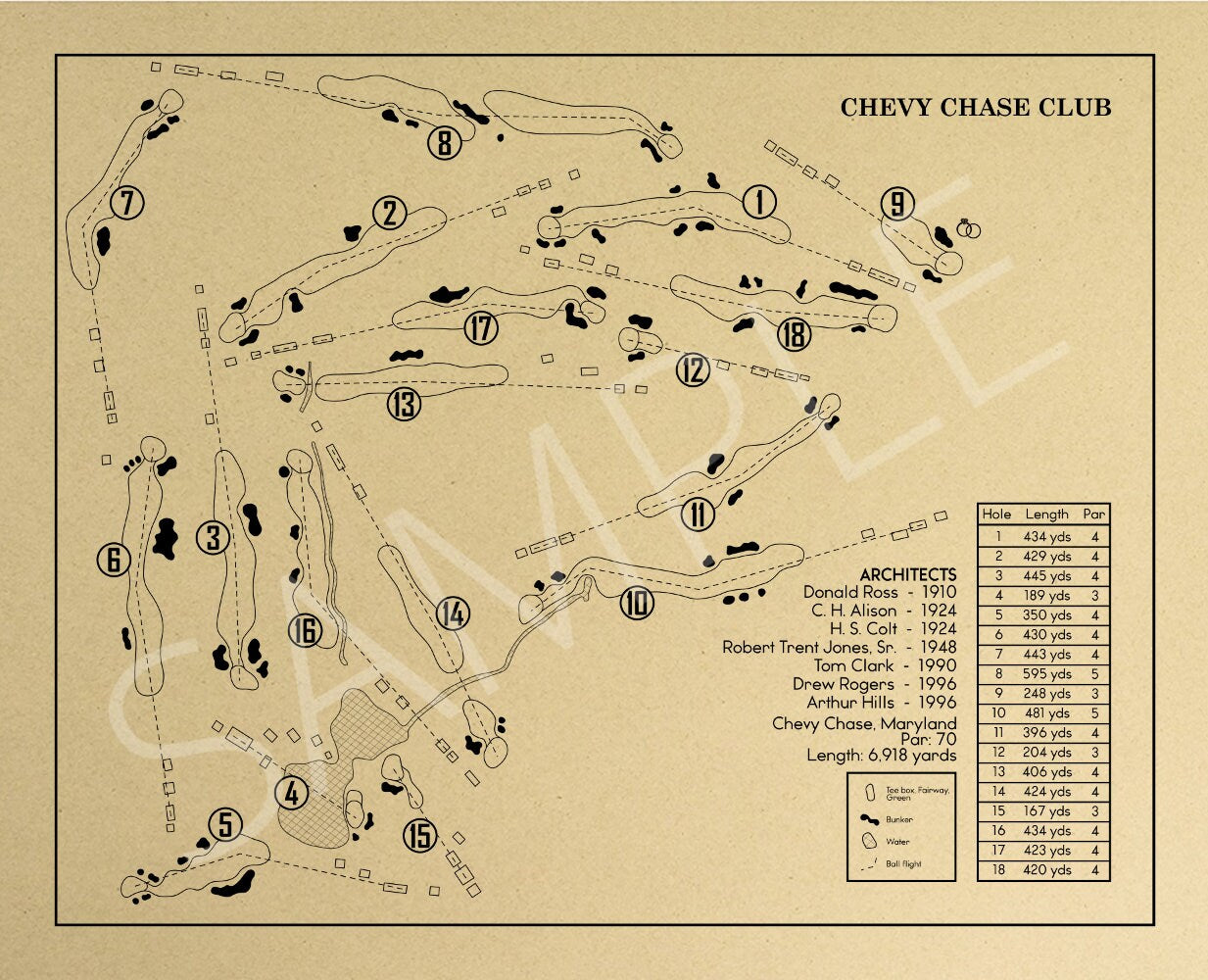 Chevy Chase Club Outline (Print)
