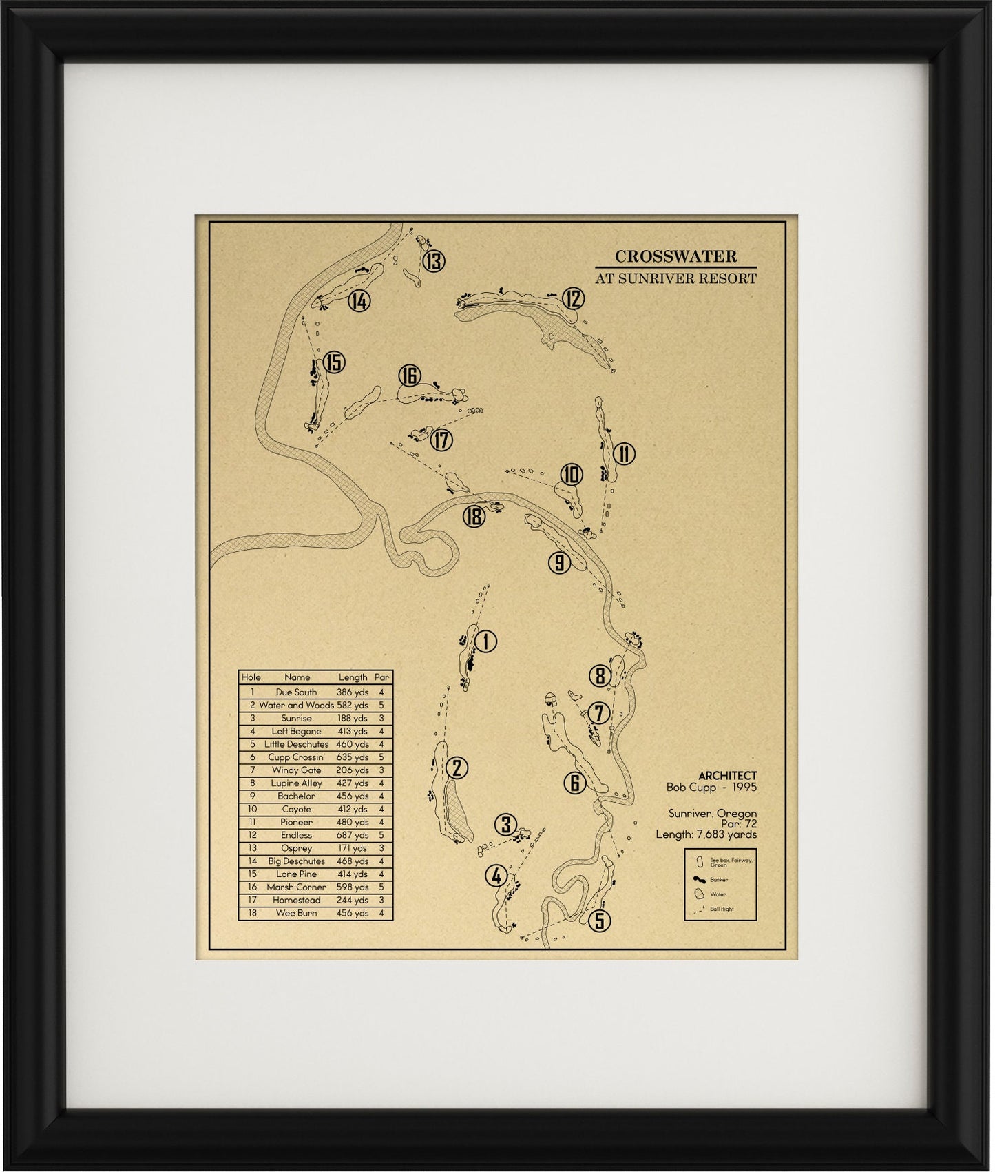 Crosswater Golf Course Outline (Print)