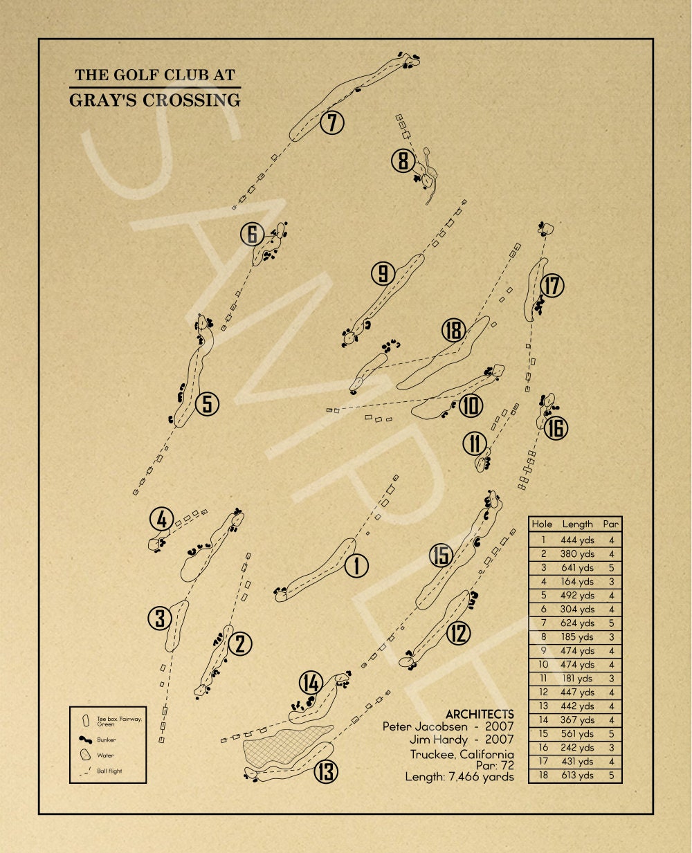 The Golf Club at Gray's Crossing Outline (Print)