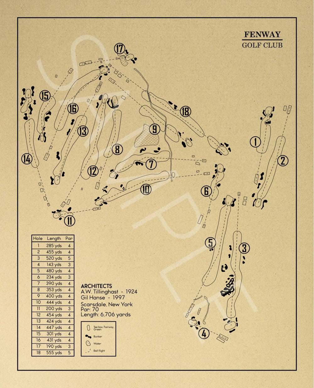 Fenway Golf Club Outline (Print)