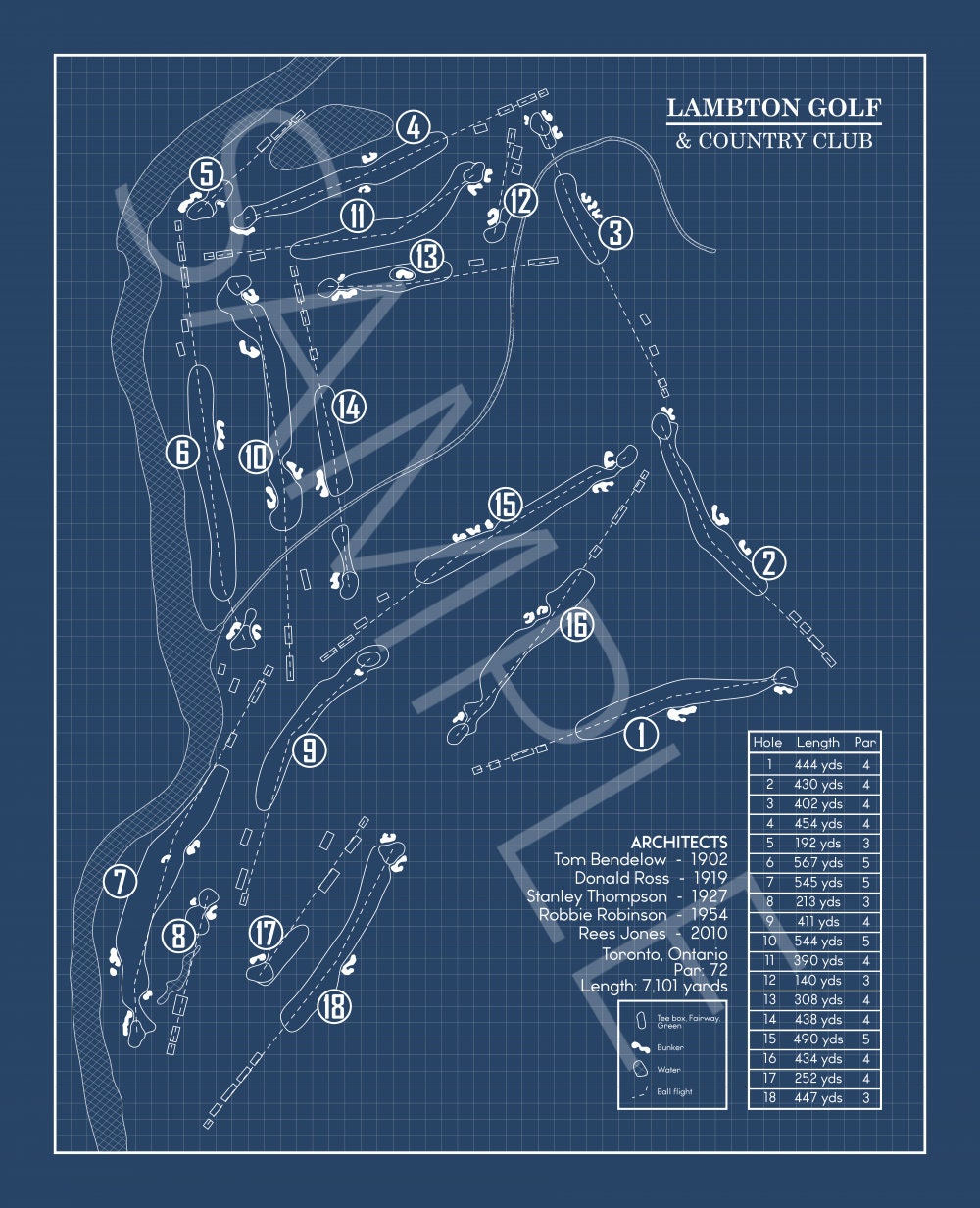 Lambton Golf & Country Club Blueprint (Print)