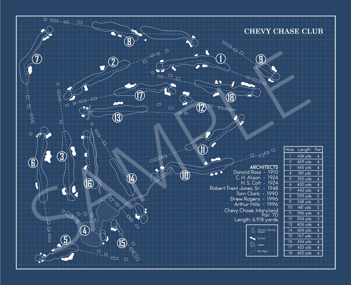 Chevy Chase Club Blueprint (Print)