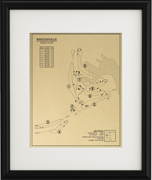 Whitinsville Golf Club Outline (Print)