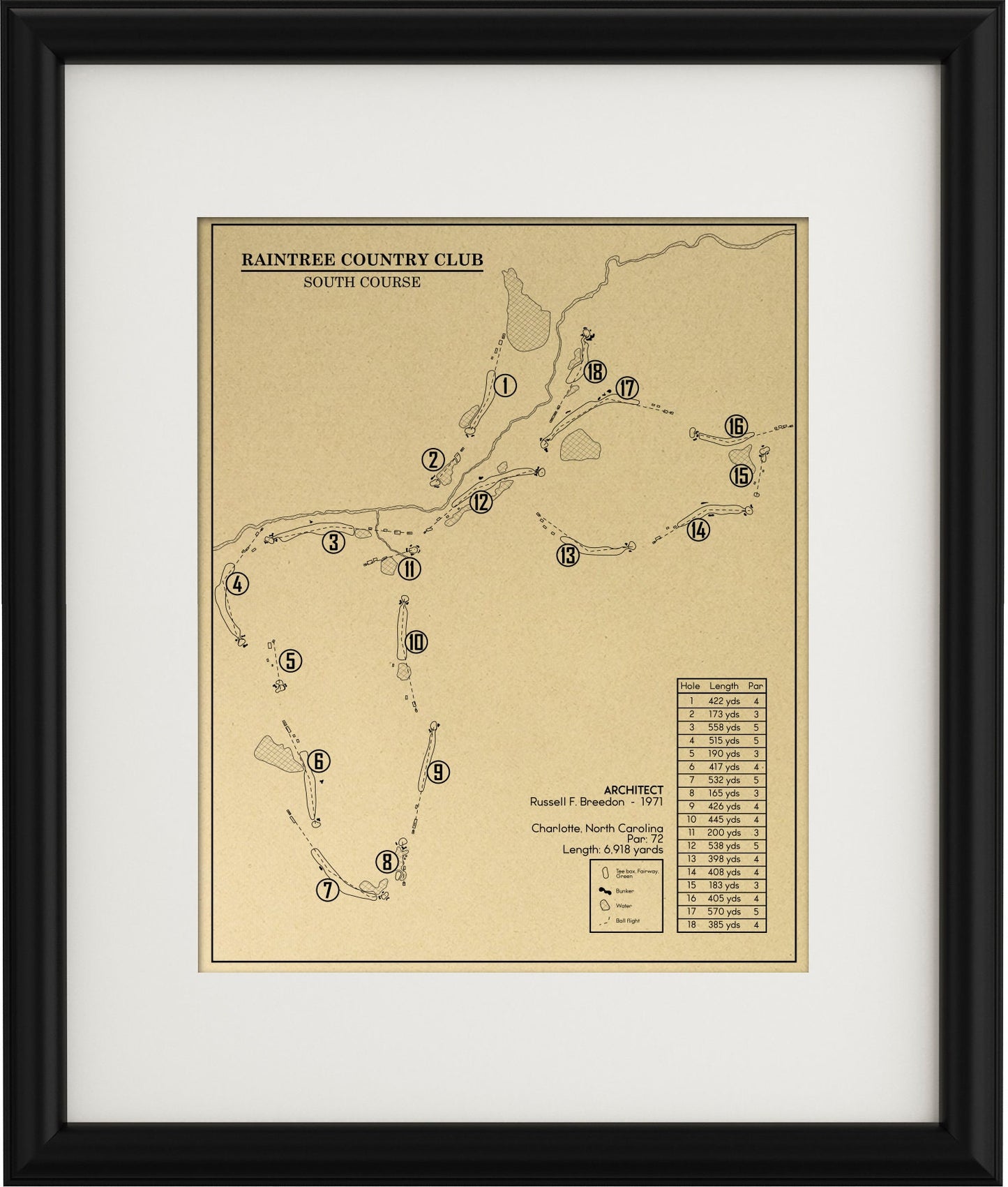 Raintree Country Club South Course Outline (Print)
