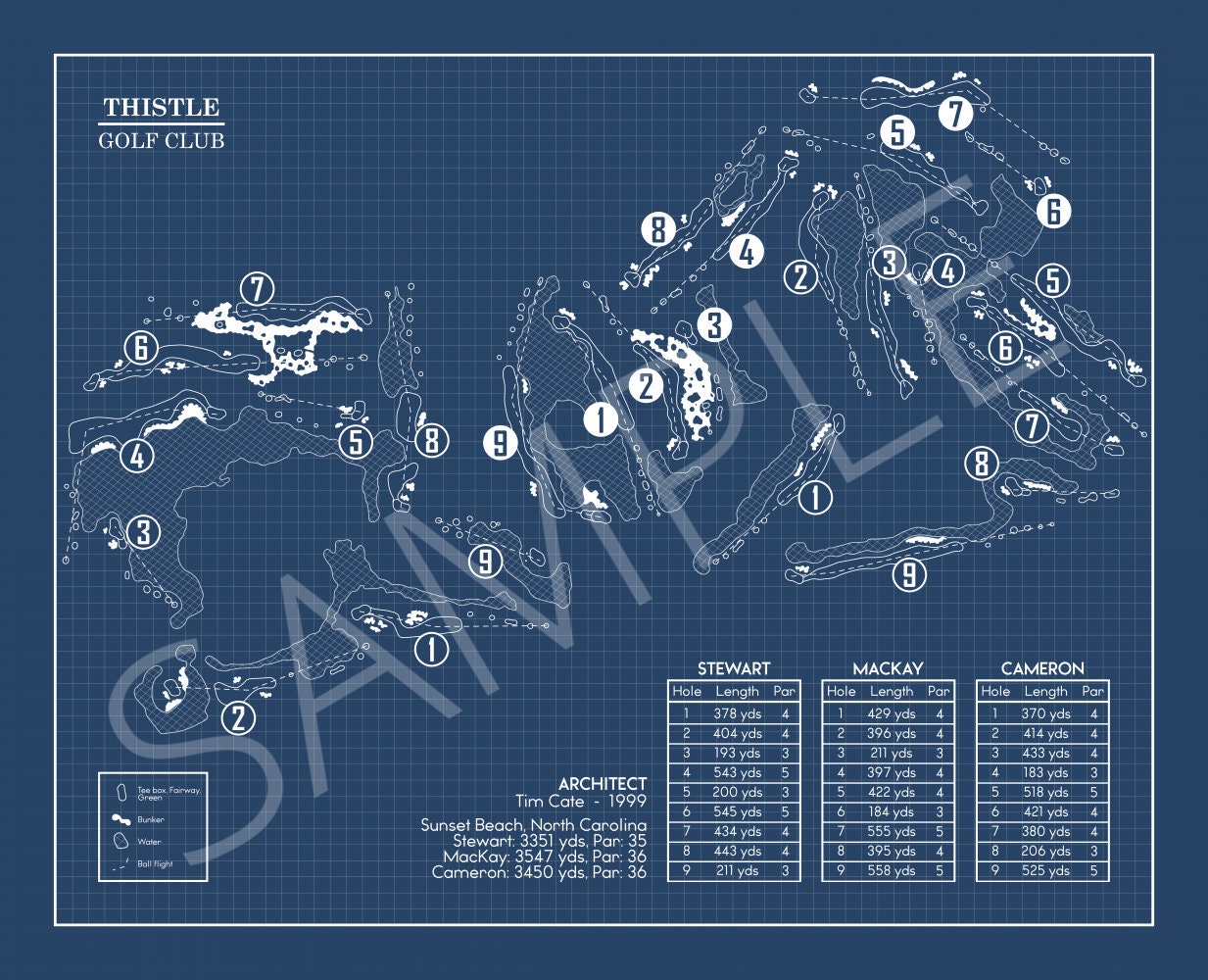 Thistle Golf Club Blueprint (Print)