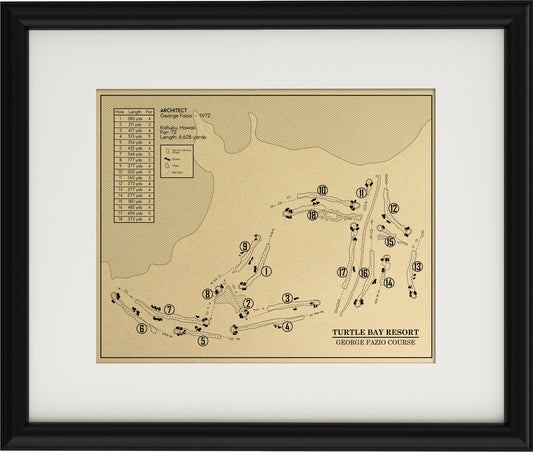 Turtle Bay Resort Fazio Course Outline (Print)