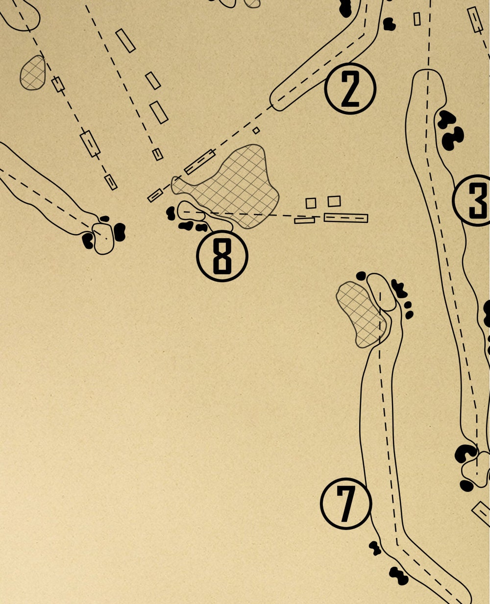 Hazeltine National Golf Club Outline (Print)