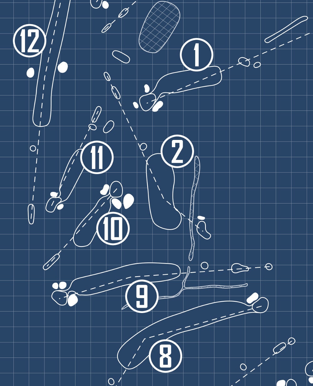 Riverside Golf Course Blueprint (Print)