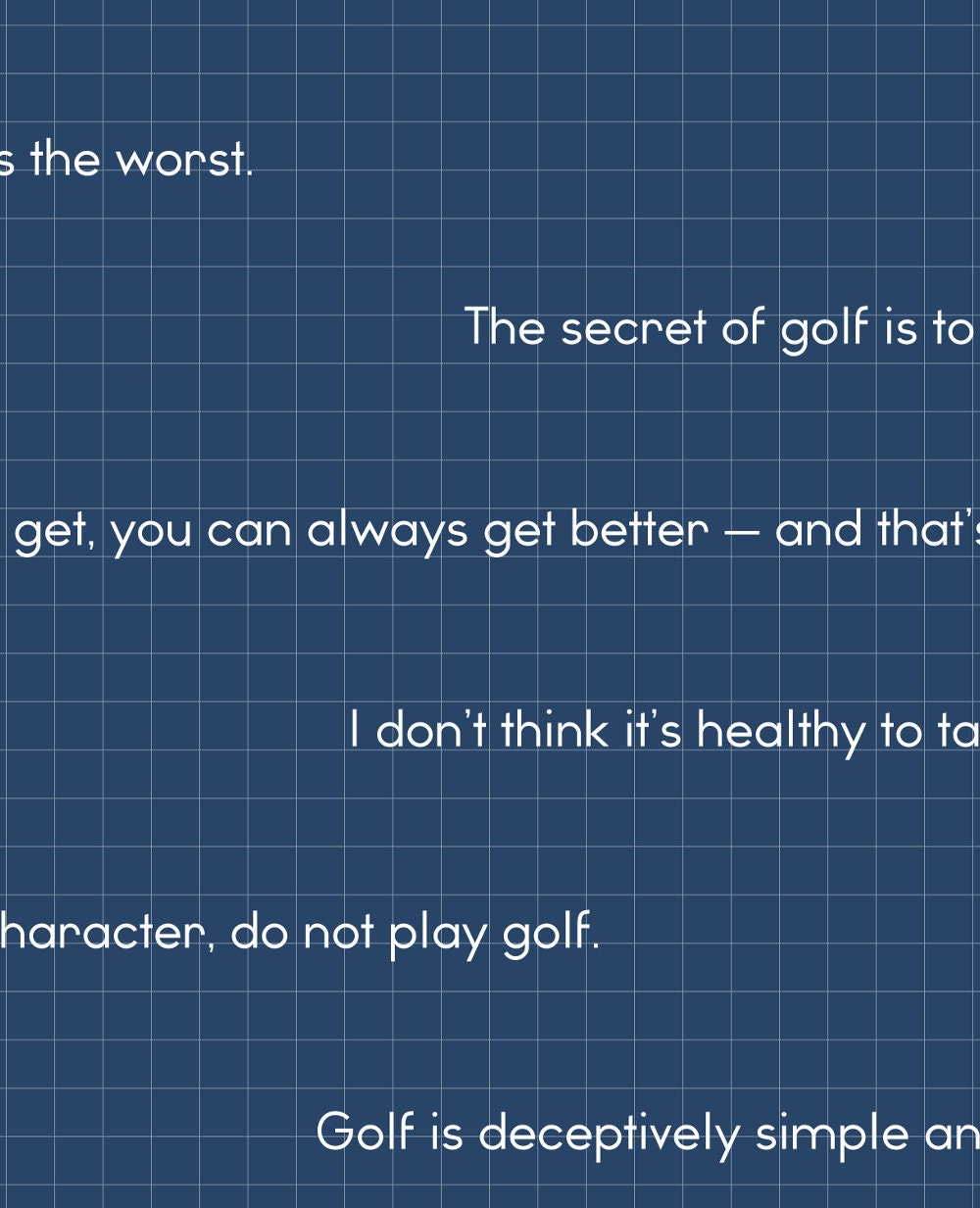 Golf Quotes Art Blueprint (Print)