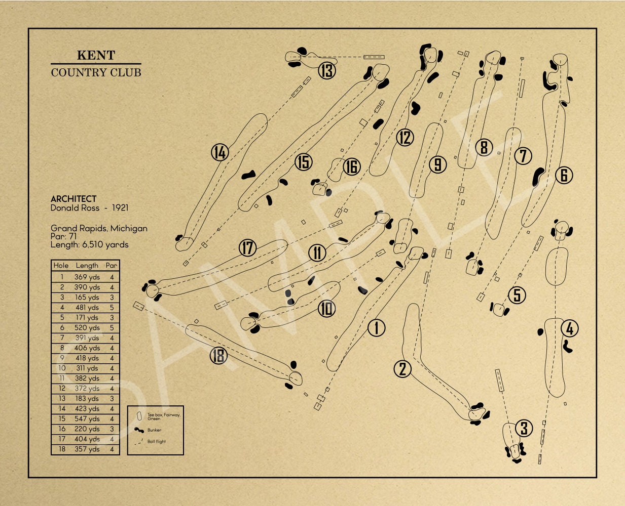Kent Country Club Outline (Print)