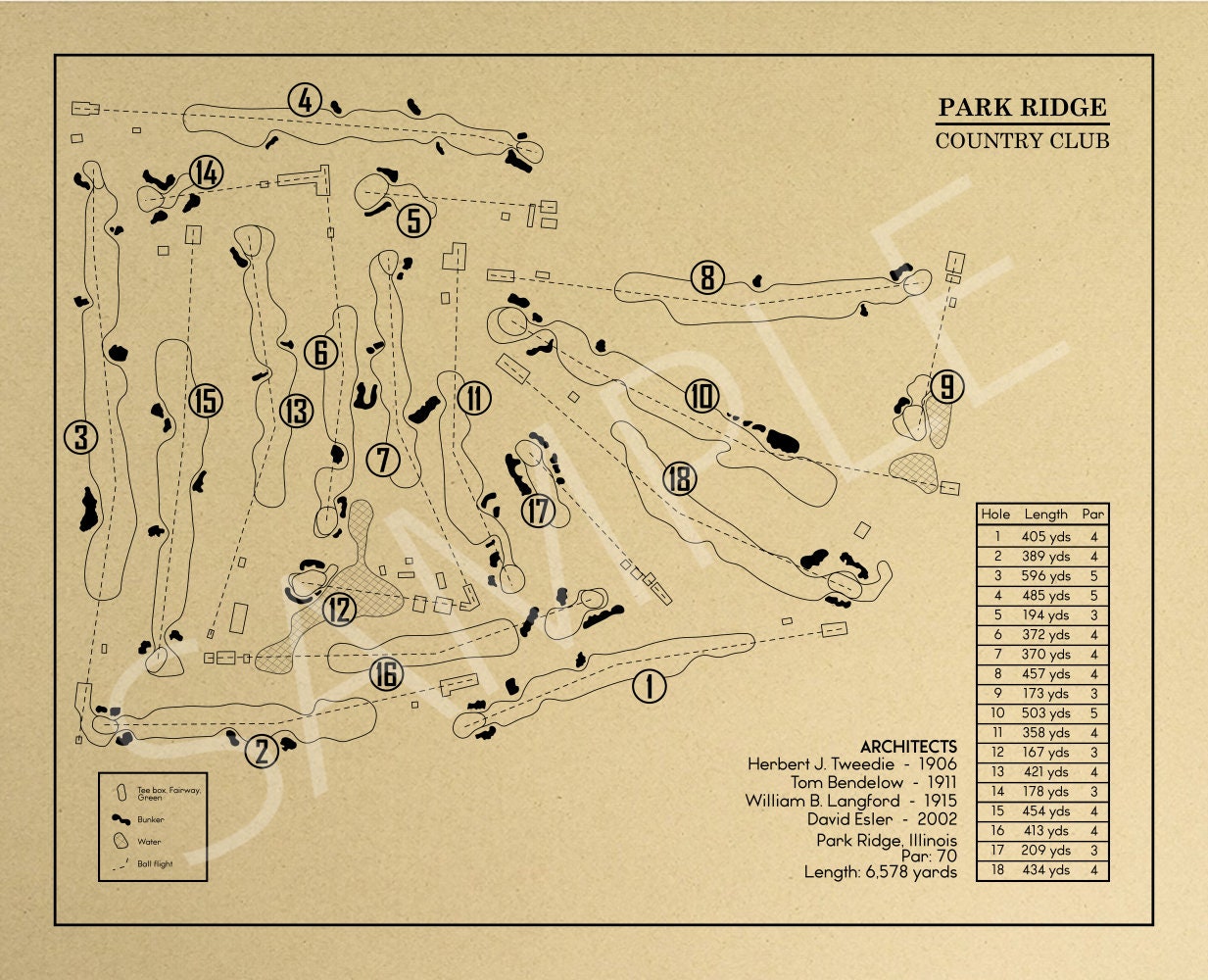 Park Ridge Country Club Outline (Print)