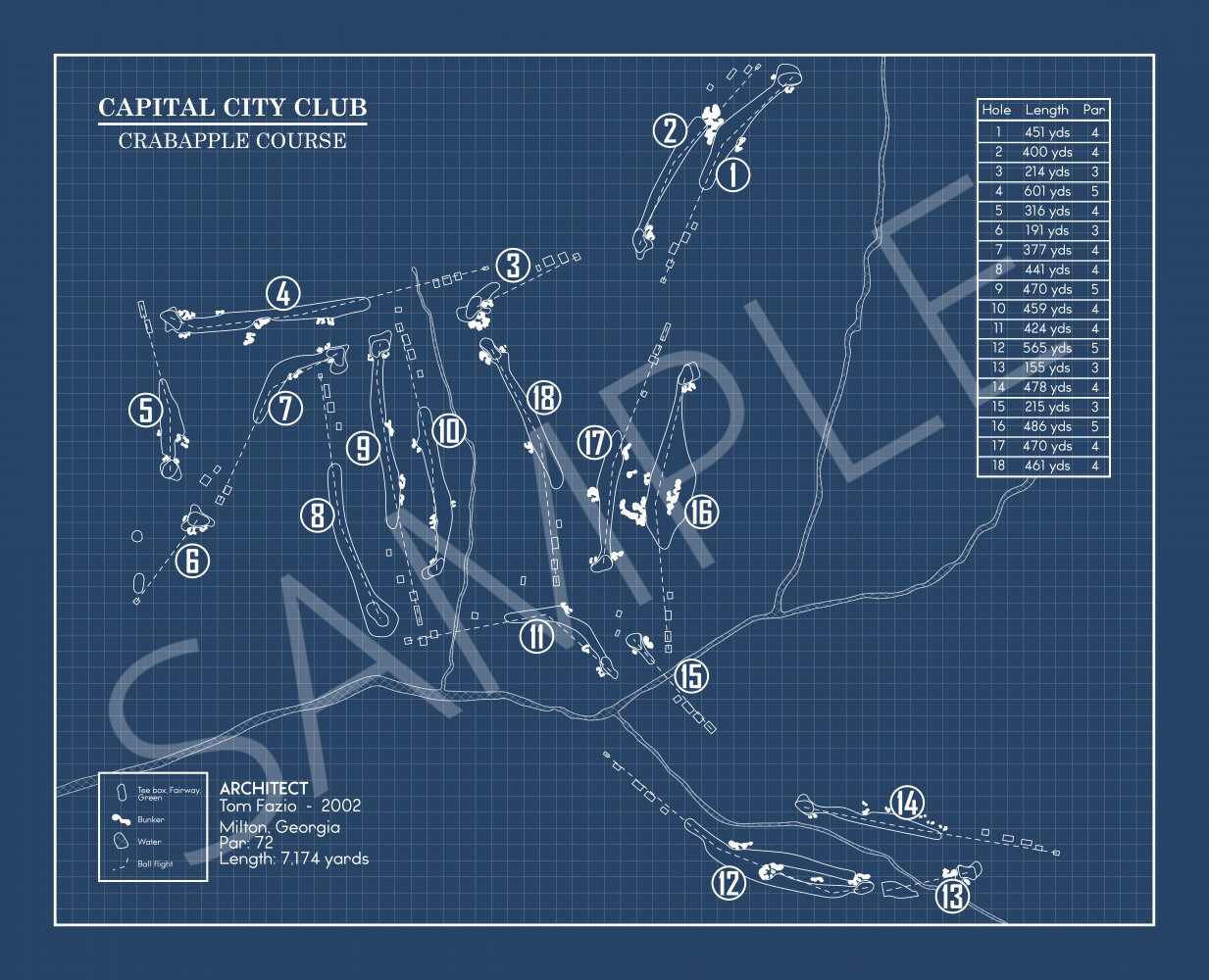 Capital City Club Crabapple Course Blueprint (Print)