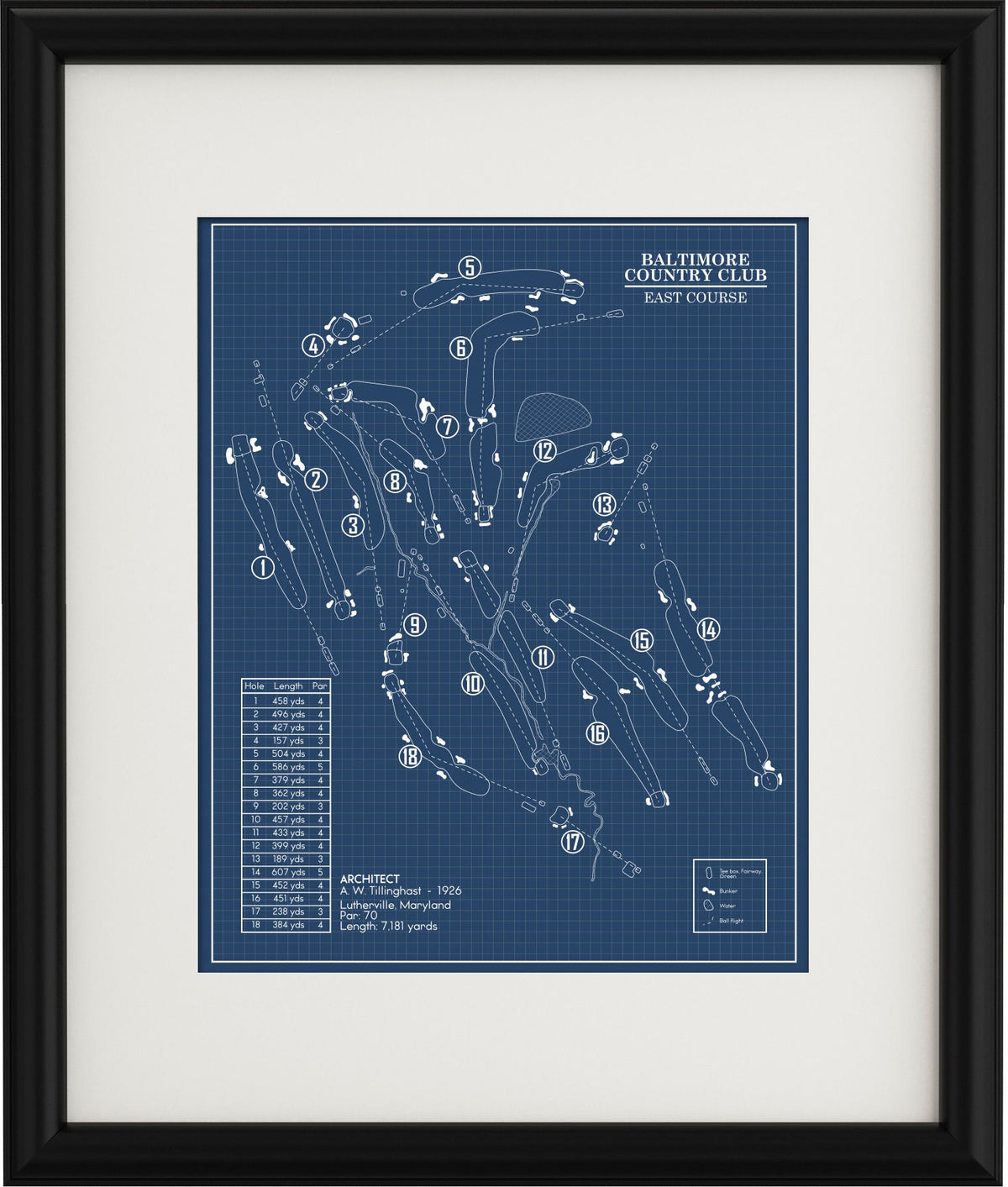 Baltimore Blueprint Baltimore Country Club East Course Blueprint (Print) – GolfBlueprints