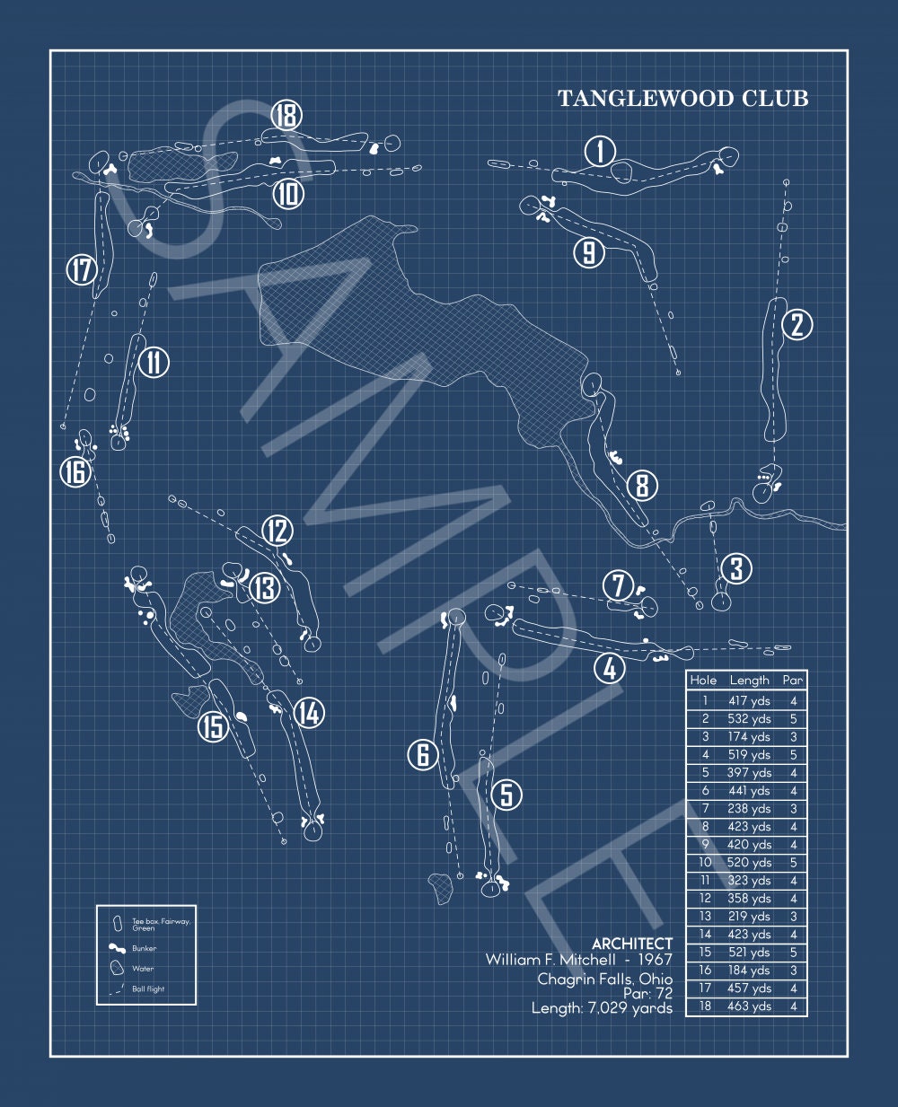Tanglewood Country Club Blueprint (Print)