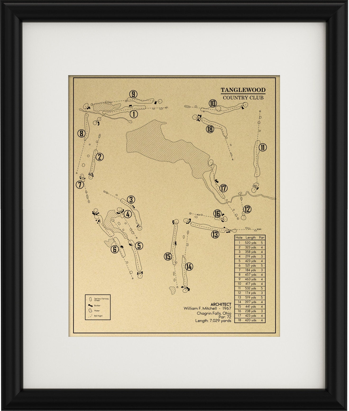 Tanglewood Country Club Outline (Print) – GolfBlueprints