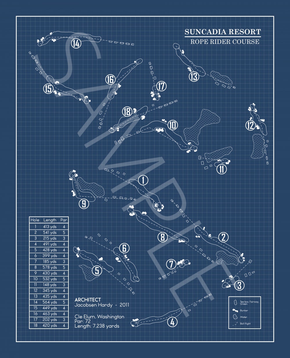 Suncadia Resort Rope Rider Course Blueprint (Print)