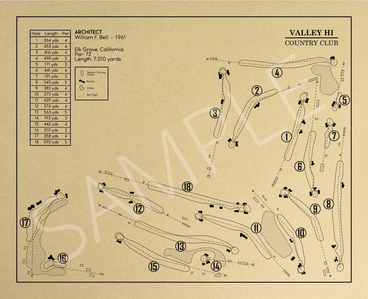 Valley Hi Country Club Outline (Print)