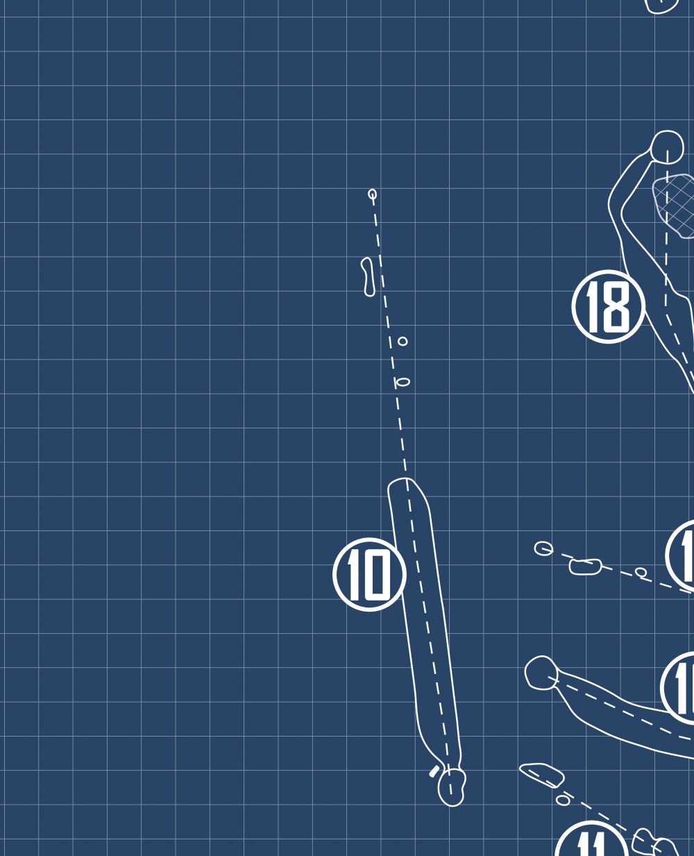 Crown Hill Golf Club Blueprint (Print)