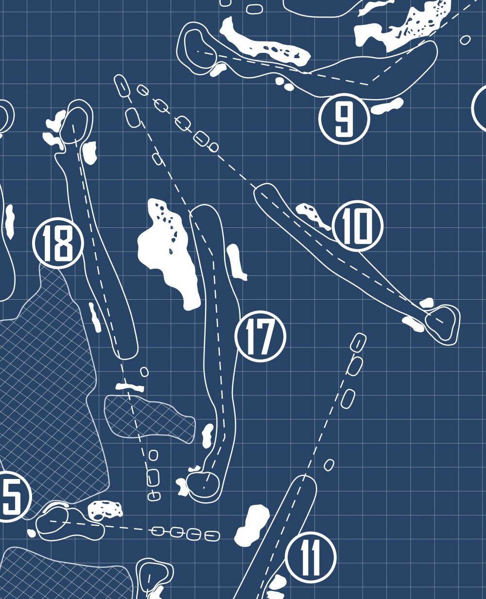 Pinehurst No. 8 Golf Course Blueprint (Print)