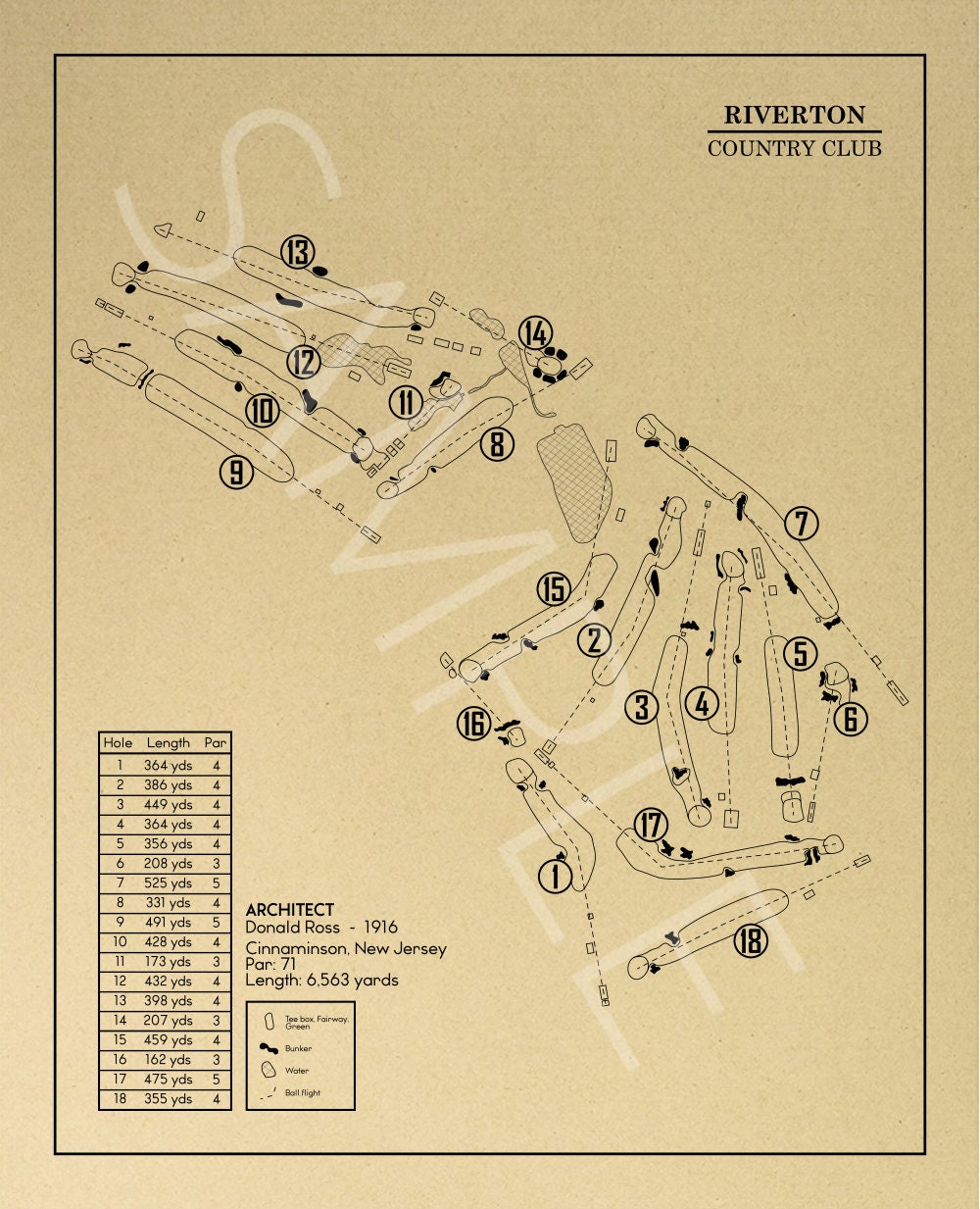 Riverton Country Club Outline (Print)