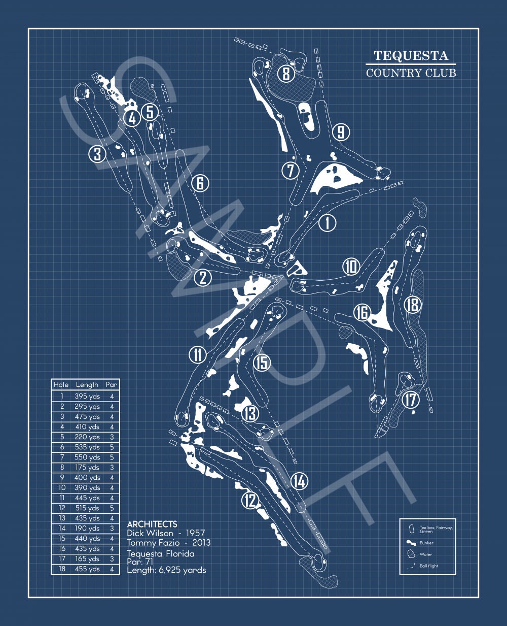 Tequesta Country Club Blueprint (Print)