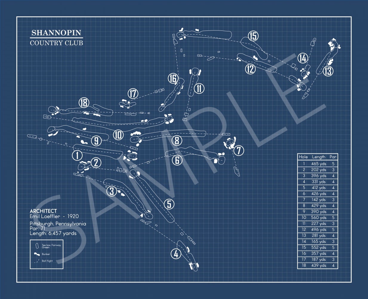 Shannopin Country Club Blueprint (Print)