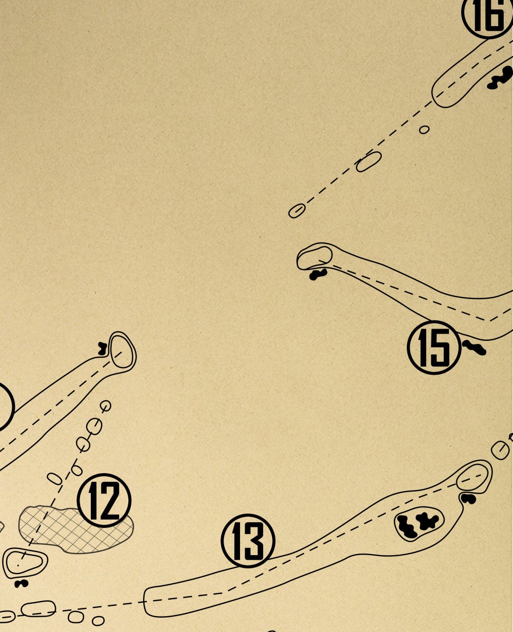 Pinehurst No. 5 Golf Course Outline (Print)