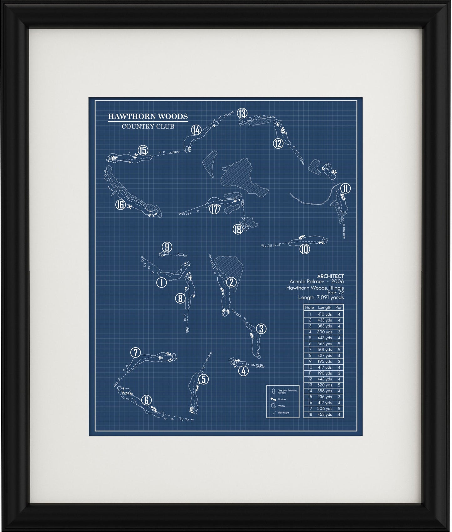 Hawthorn Woods Country Club Blueprint (Print)