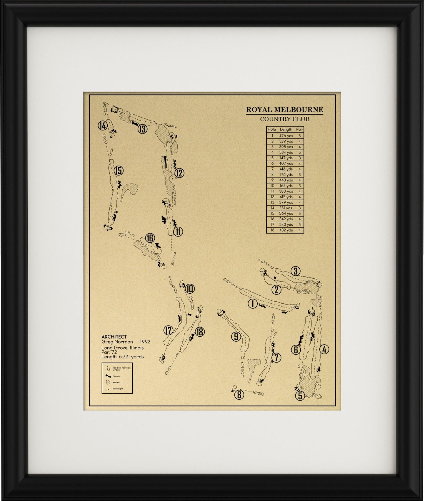 Royal Melbourne Country Club Outline (Print)