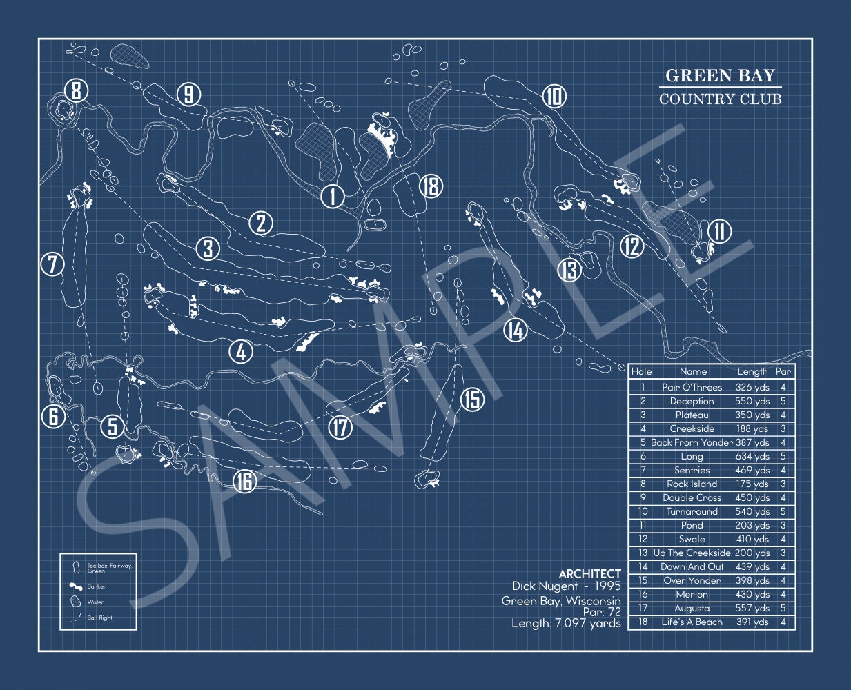 Green Bay Country Club Blueprint (Print)