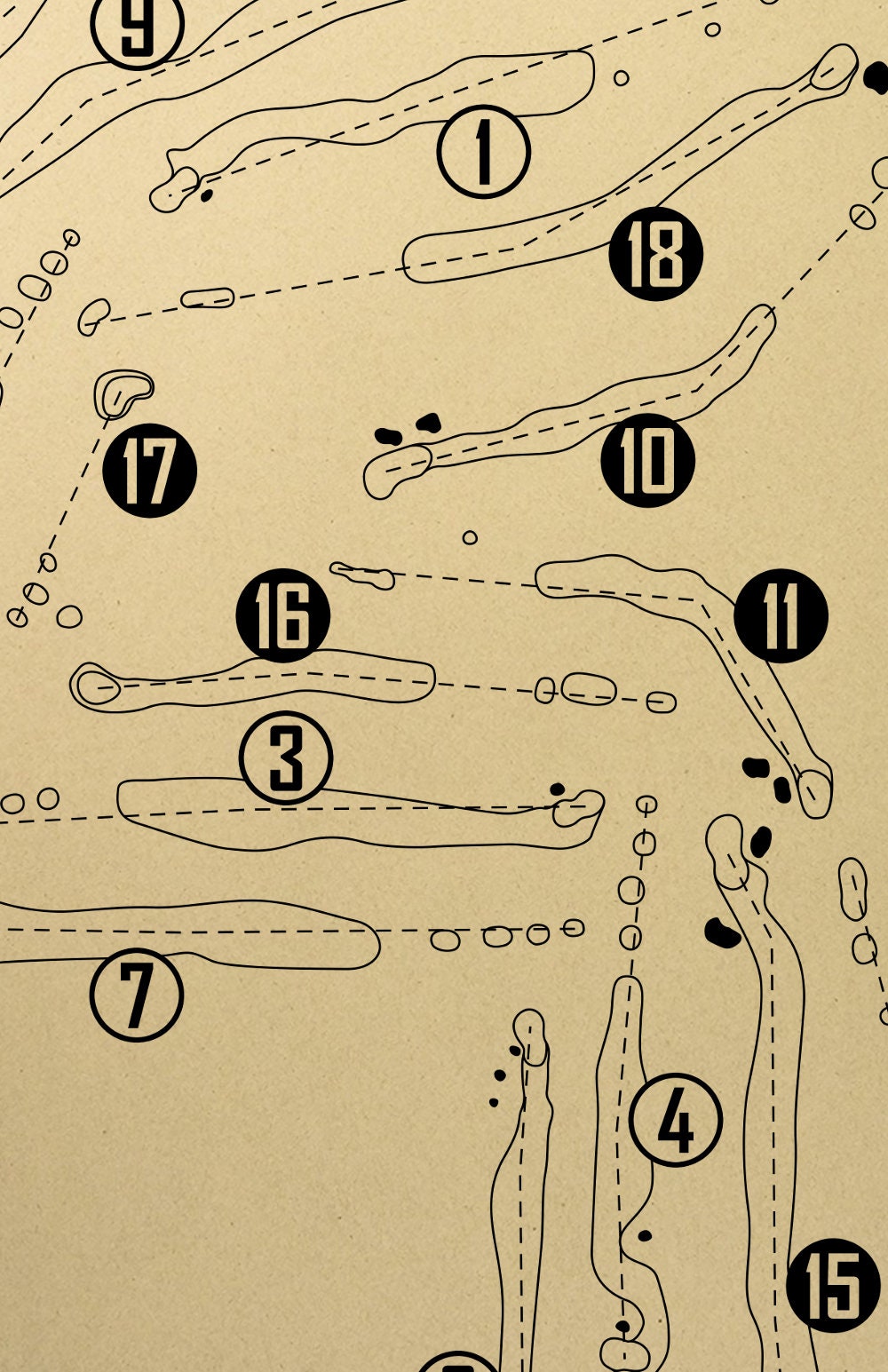 Gold Mountain Golf Club Outline (Print)