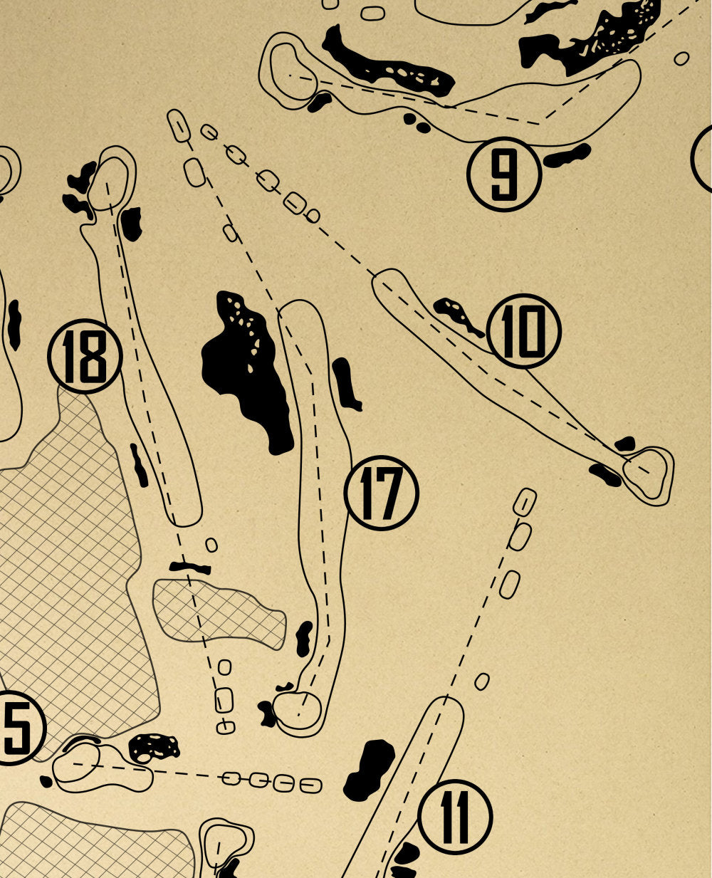 Pinehurst No. 8 Golf Course Outline (Print)