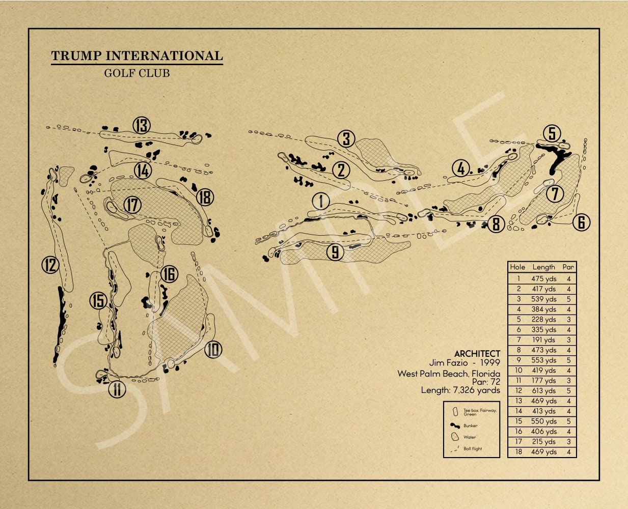 Trump International Golf Club Outline (Print)