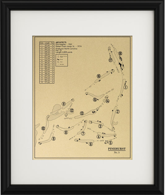 Pinehurst No. 5 Golf Course Outline (Print)