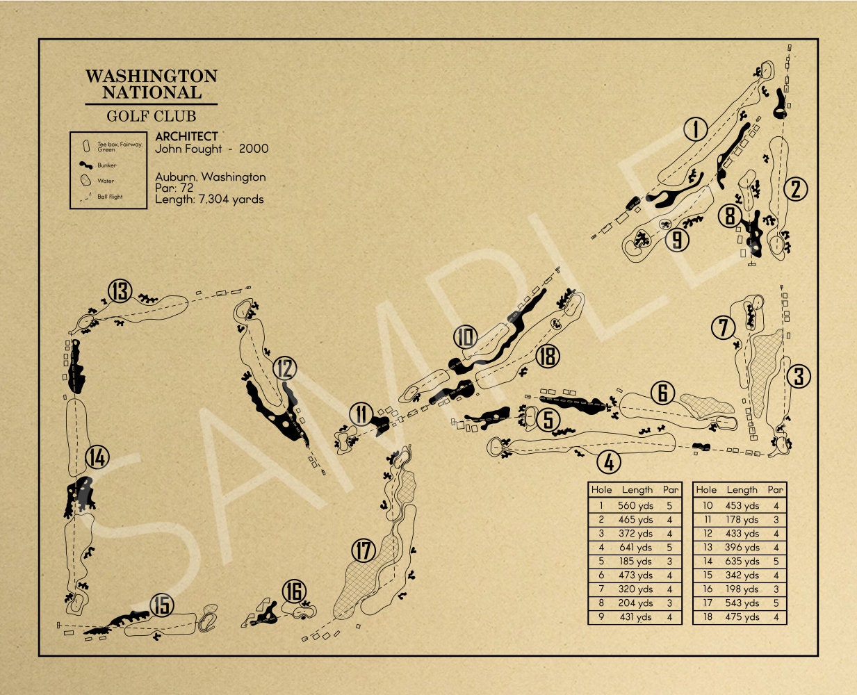 Washington National Golf Club Outline (Print)