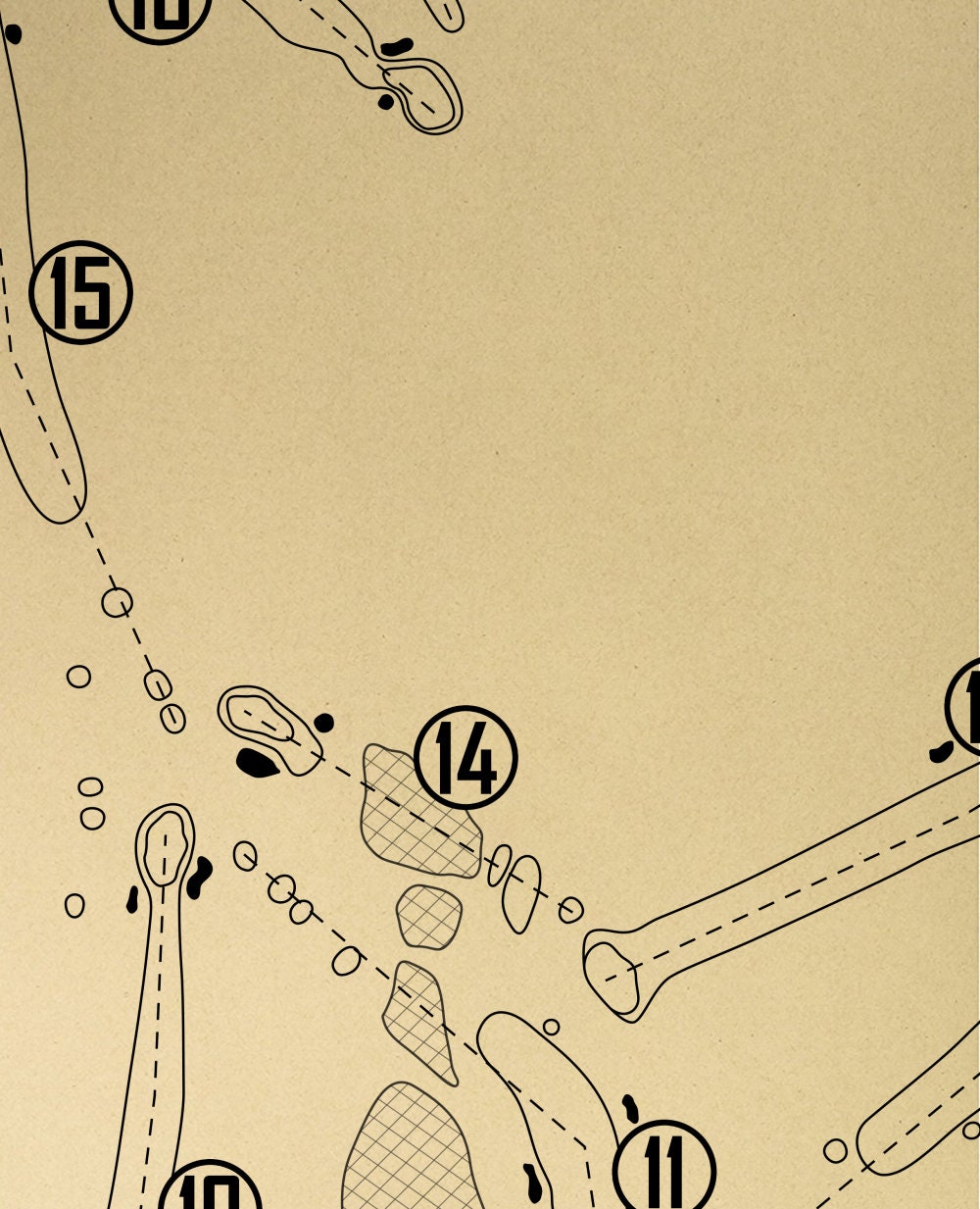 Southern Pines Golf Club Outline (Print)