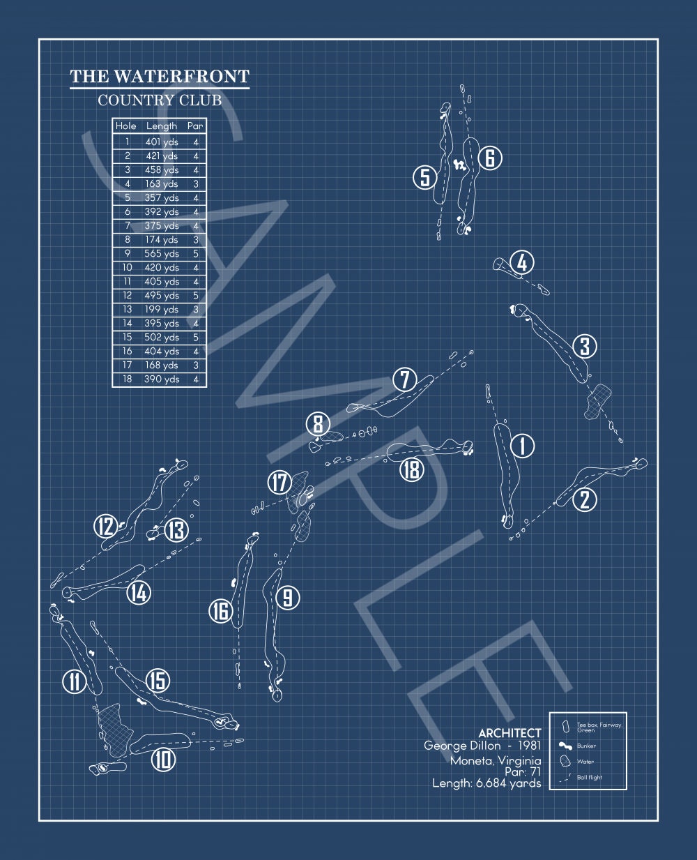The Waterfront Country Club Blueprint (Print)