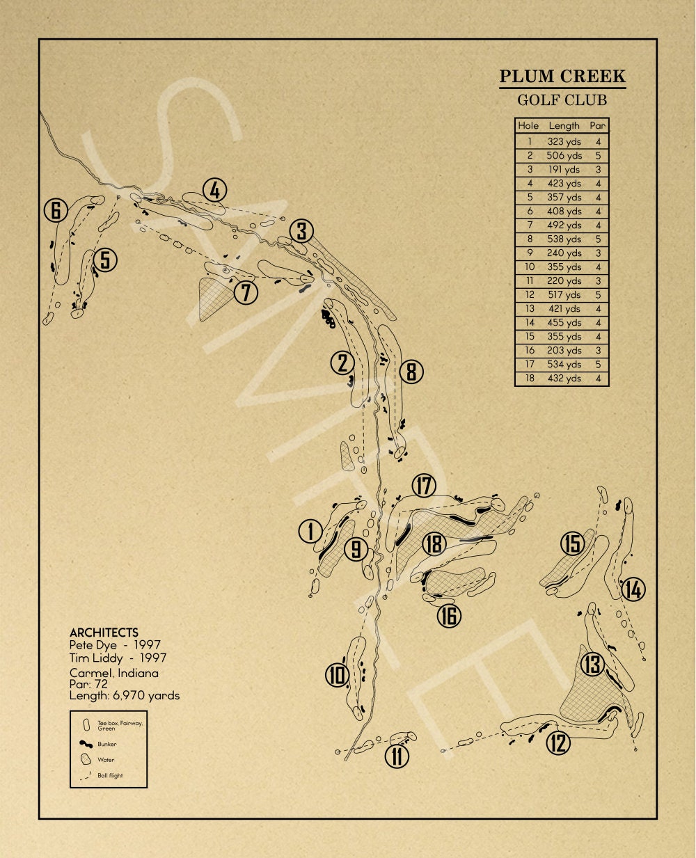 Plum Creek Golf Club Outline (Print)
