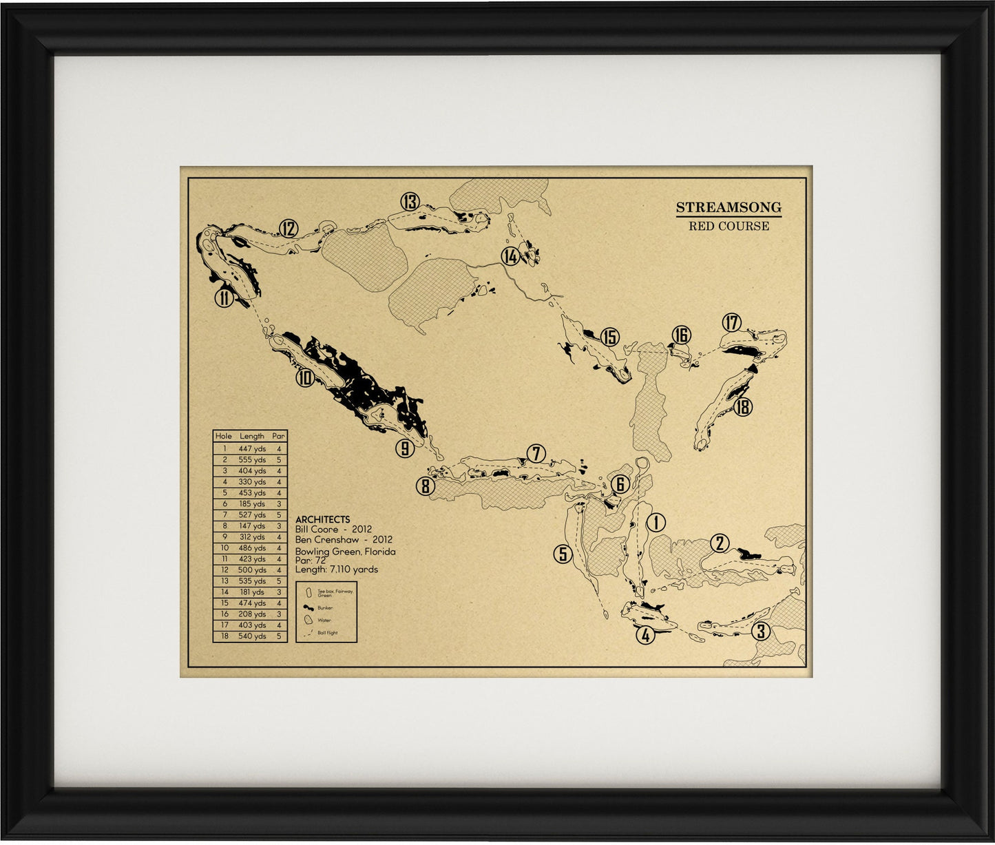Streamsong Red Golf Course Outline (Print)