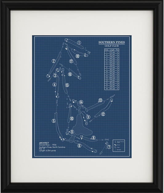 Southern Pines Golf Club Blueprint (Print)