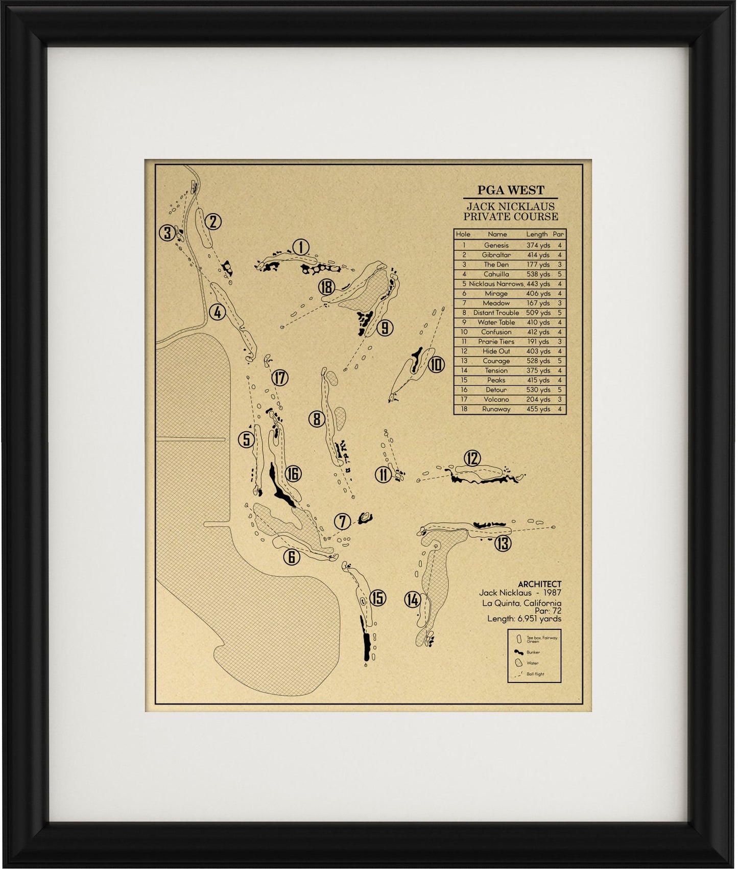 PGA West Jack Nicklaus Private Course Outline (Print)